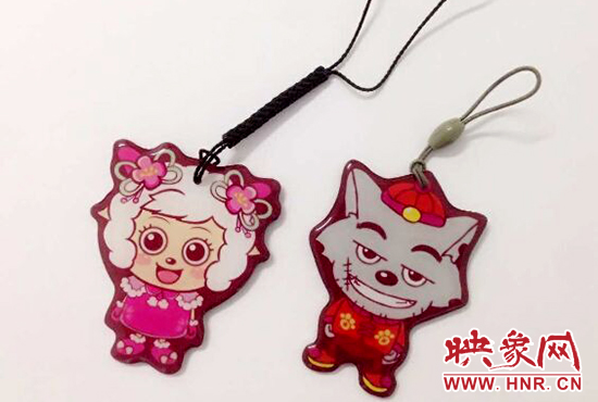 兒童節(jié)紀(jì)念卡以灰太狼和美羊羊?yàn)橹黝}人物。