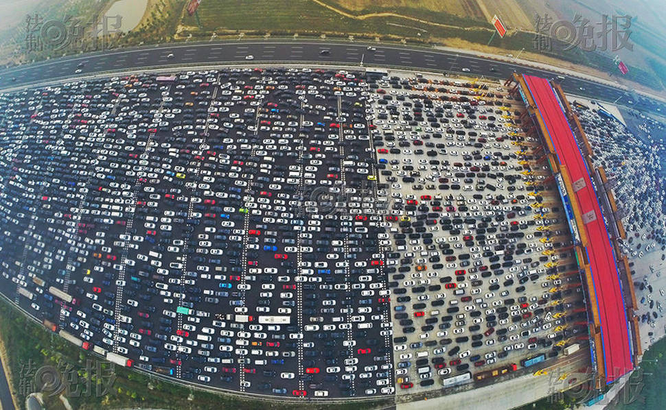 車流航拍。