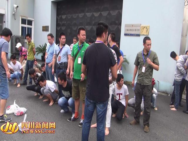 公安局管抓捕詐騙公司現(xiàn)場(chǎng)（警方視頻截圖）。