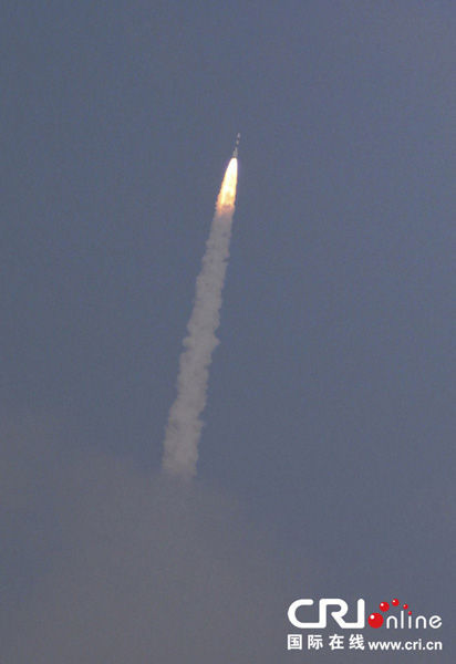 11月5日，在印度斯里赫里戈達島，極地衛(wèi)星運載火箭（PSLV-C25）攜帶印度首枚火星探測器“曼加里
