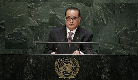 9月27日，朝鮮外相李洙墉在聯(lián)大發(fā)表講話。