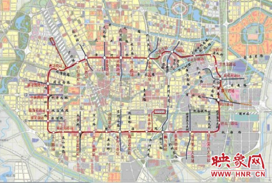 鄭州地鐵5號(hào)線線路圖。