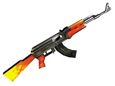 AK47步槍：哈馬斯大量仿制，是武裝分子主要武器。