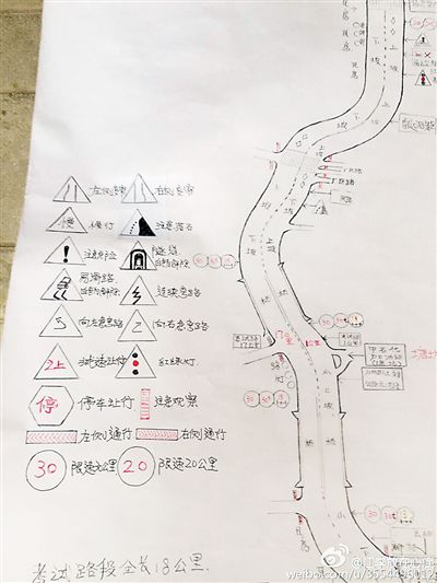大叔手繪7米長卷，為考“科目三”真是拼了