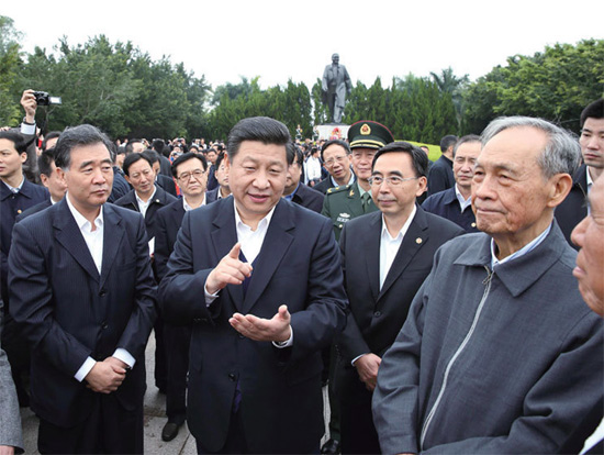 2012 年12 月，習近平任中共中央總書記后首次離京，即到改革前沿的廣東考察