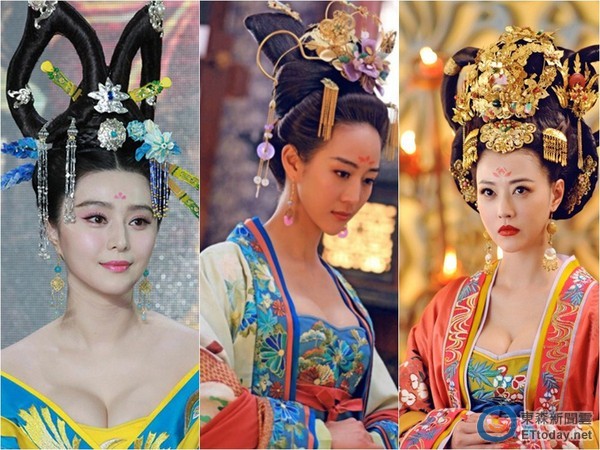范冰冰、張鈞甯、周海媚，在《武媚娘》中爆乳演出