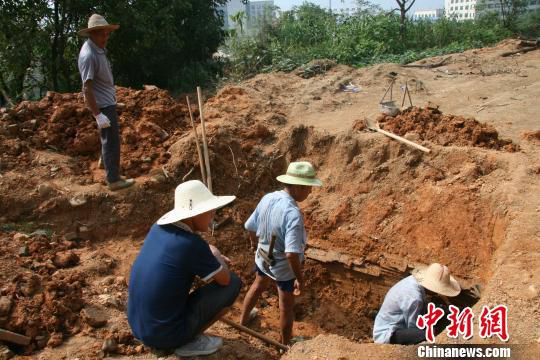 巖橋村廟山地區(qū)考古現(xiàn)場。　桐廬文管辦　攝